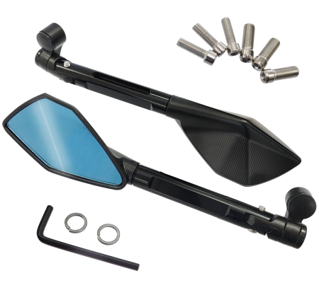 Suspensie Cadru - Set oglinzi moto/atv ajustabile, filet M10 ,brat de metal, culoare negru