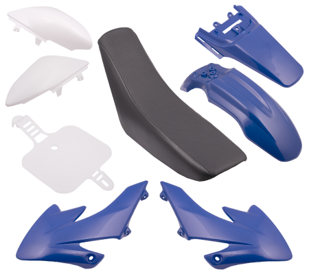 Suspensie Cadru - Set plasticuri si saua, motocicleta cross 110/125cc