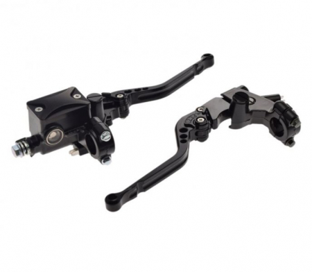Suspensie Cadru - Set pompa frana + maneta ambreaj rabatabile, culoare negru