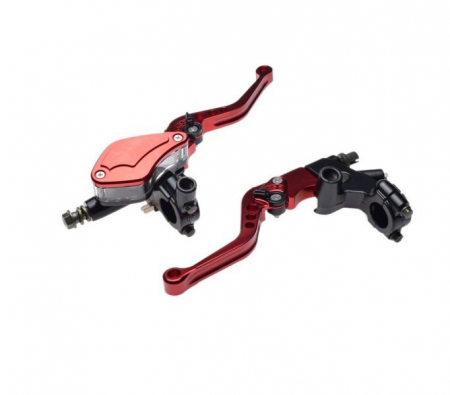 Suspensie Cadru - Set pompa frana, maneta si ambreiaj reglabile, culoare rosu