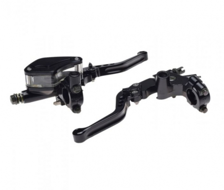 Suspensie Cadru - Set pompa frana si maneta si ambreiaj reglabile, culoare negru, suport oglinda M10 x 1,25