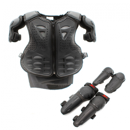 Protectii Corp - Set protectie corp si genunchi, cross/enduro/atv, copii XTR X2, marime universala, culoare negru