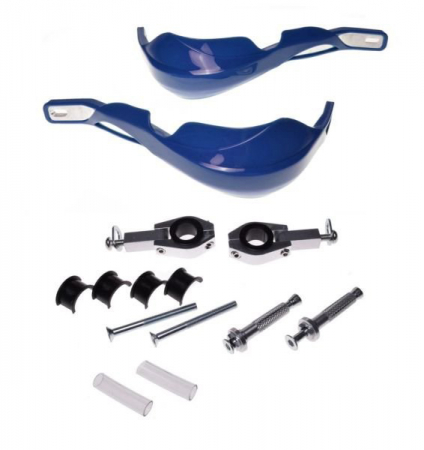 Protectii maini / Kit-uri - Set protectii maini aluminiu, culoare albastru, enduro, prindere universala 28.6mm si 22.2mm