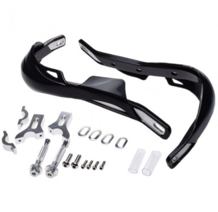 Protectii maini / Kit-uri - Set protectii maini aluminiu si plastic, culoare negru, pentru ghidon de 22mm