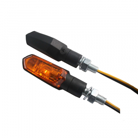 Semnalizari - Set semnalizari 12V H6W brat lung prindere M8 culoare negru