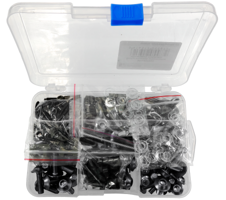 SUSPENSIE CADRU - Set suruburi si cleme, pentru prindere carene universale, culoare negru