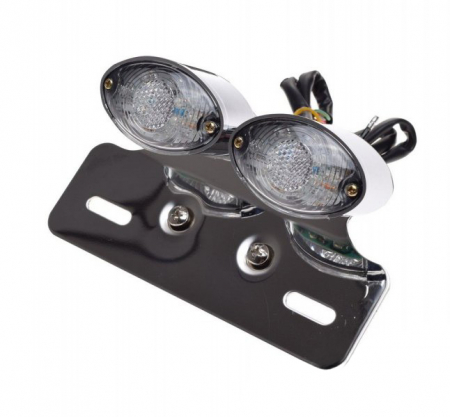 Stop spate/iluminat numar - Stop spate motociclete,LED (12V 1/0,5W) suport pentru numar inmatriculare