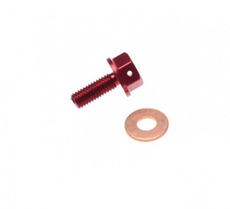 Motor - Surub cu magnet, golire ulei M8x1.25, culoare rosu