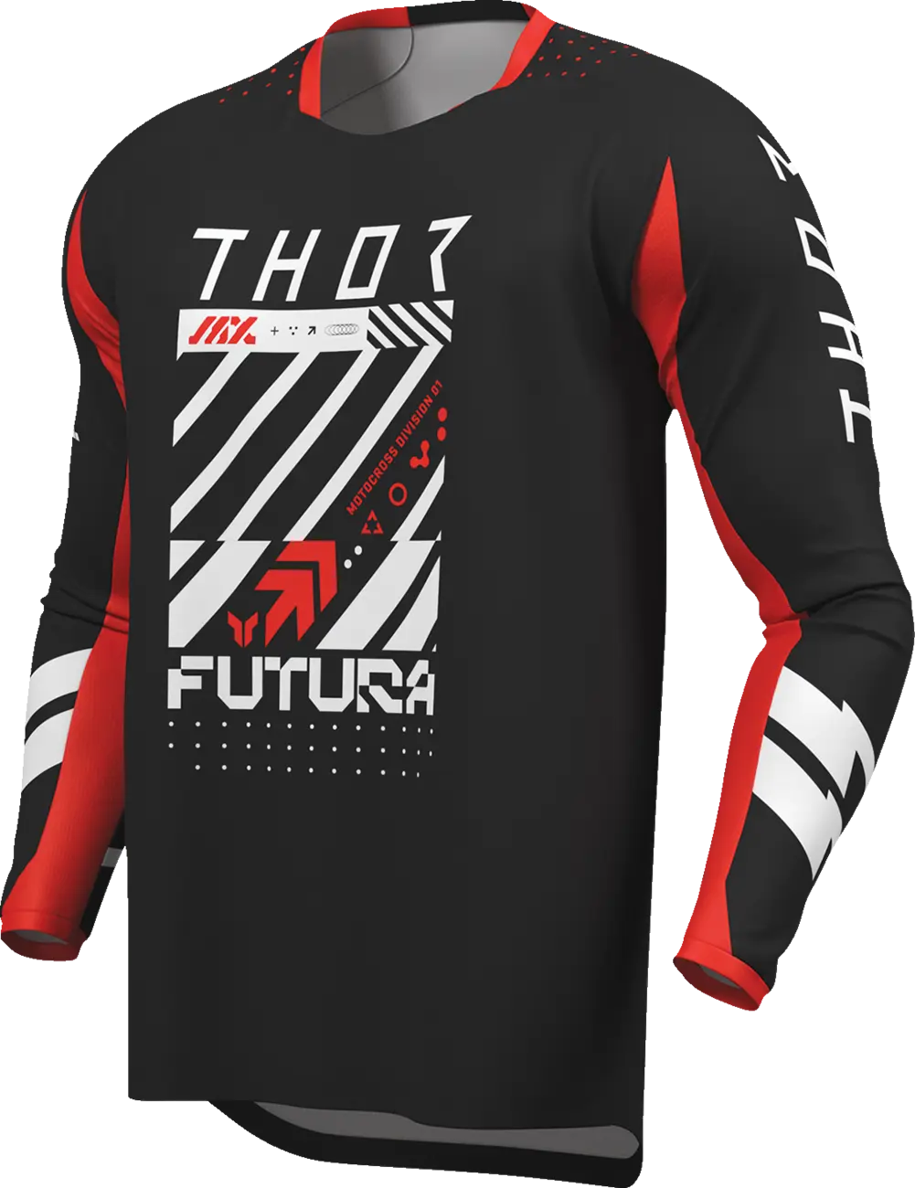 Tricouri - Tricou atv/cross Thor Launchmode Futura, culoare negru/rosu, marime XL