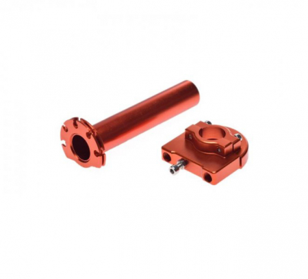 Comanda acceleratie - Tub acceleratie si suport motocross, culoare portocaliu