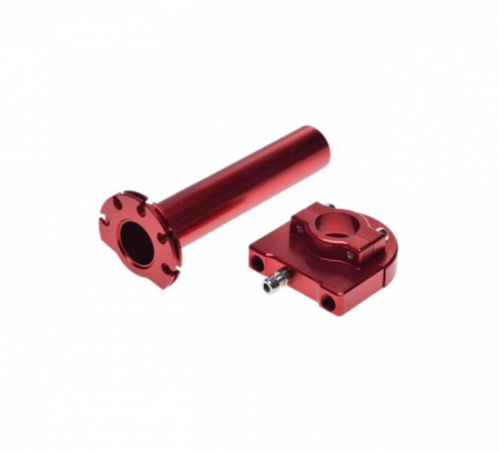 Comanda acceleratie - Tub acceleratie si suport motocross, culoare rosu