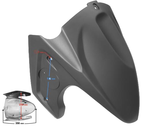 Aripă față gri mat, Falcon 50 / Falcon 125 (Carenă) [2]