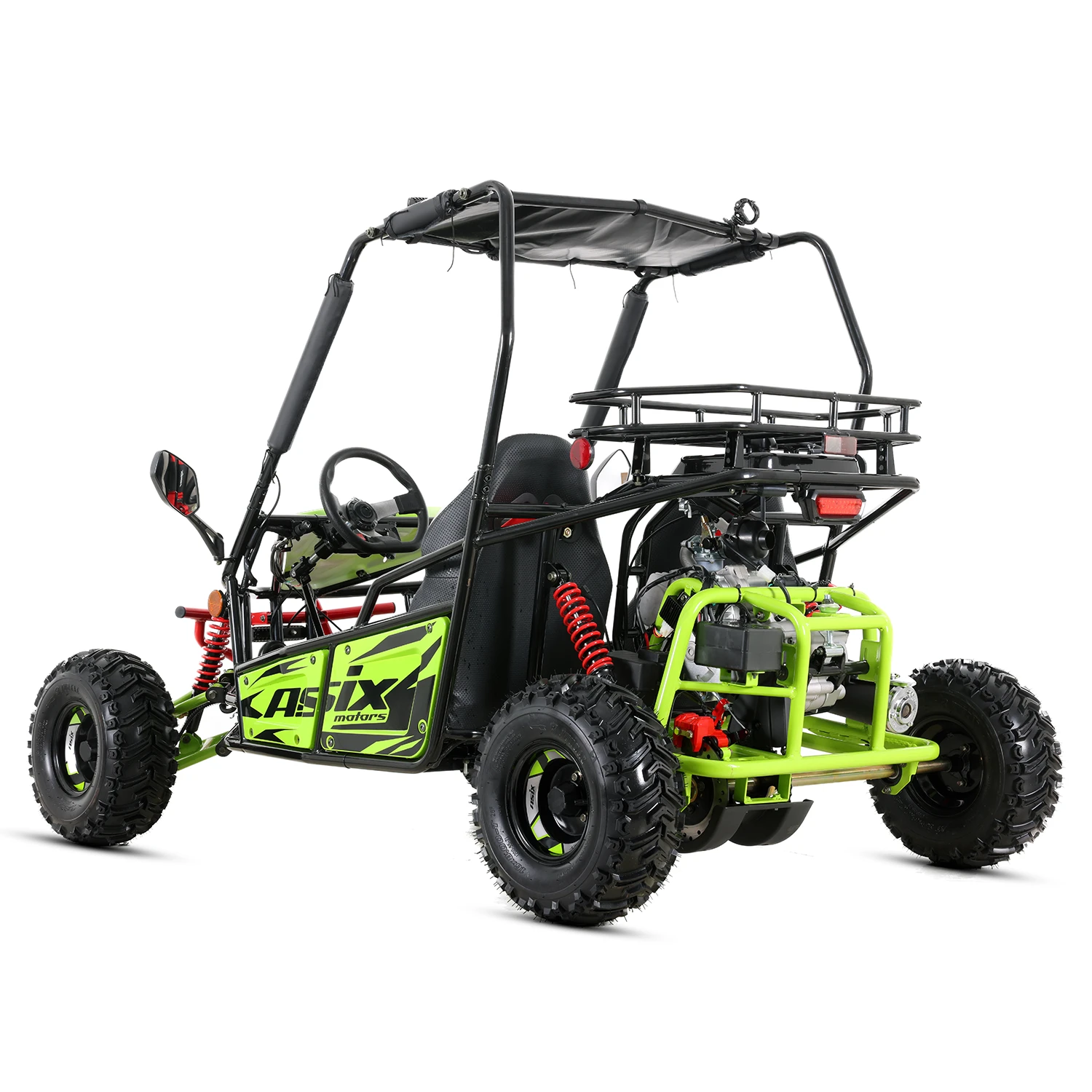 Asix Buggy 125cc, roti 7 inch, 3+1 viteze, culoare lime/negru [4]