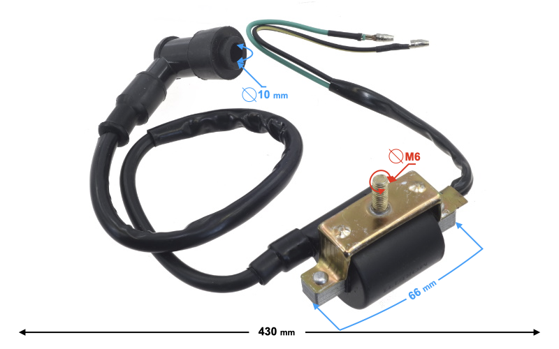Bobina inductie, fisa si pipa moped, 50cc, 4T [1]
