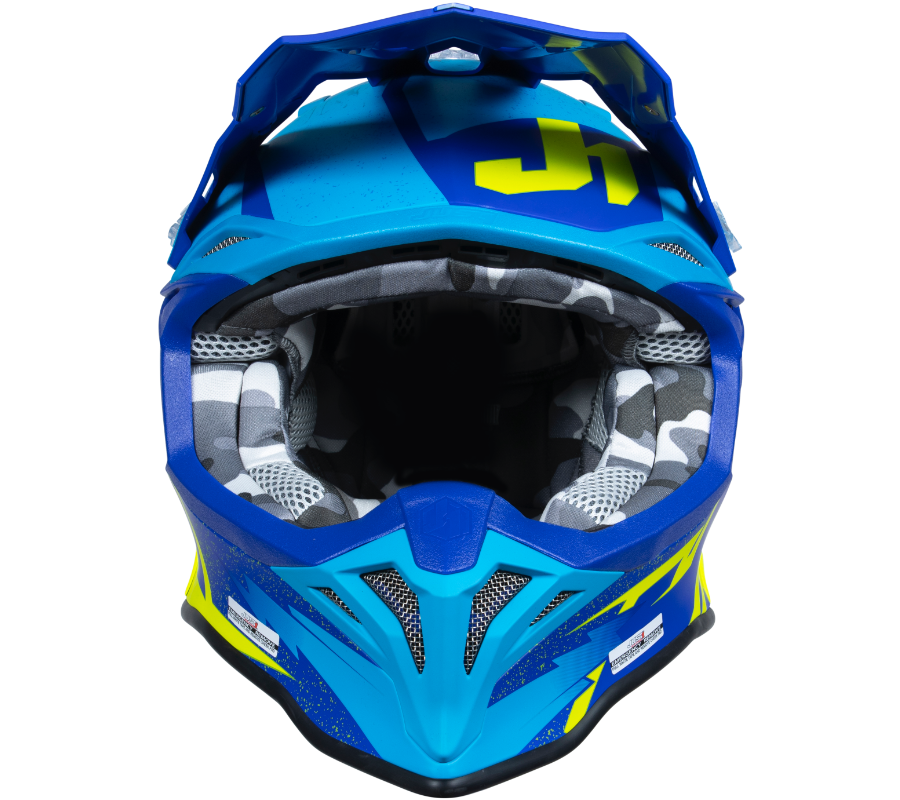 Casca moto/atv JUST1 J39 Poseidon, culoare albastru/galben, marime XS [2]