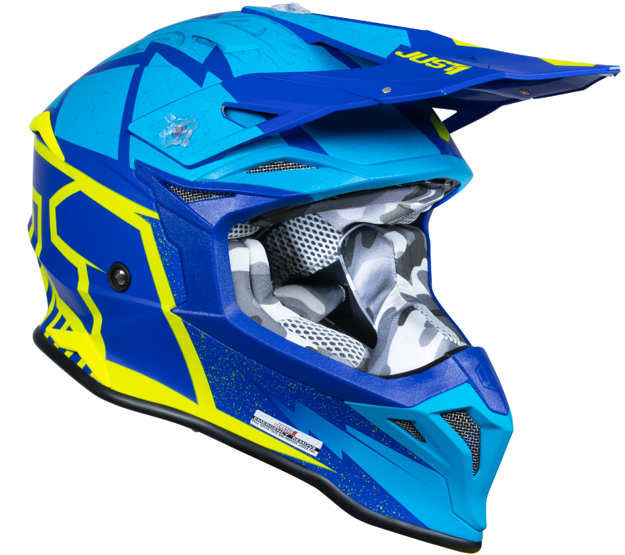 Casca moto/atv JUST1 J39 Poseidon, culoare albastru/galben, marime XS [1]