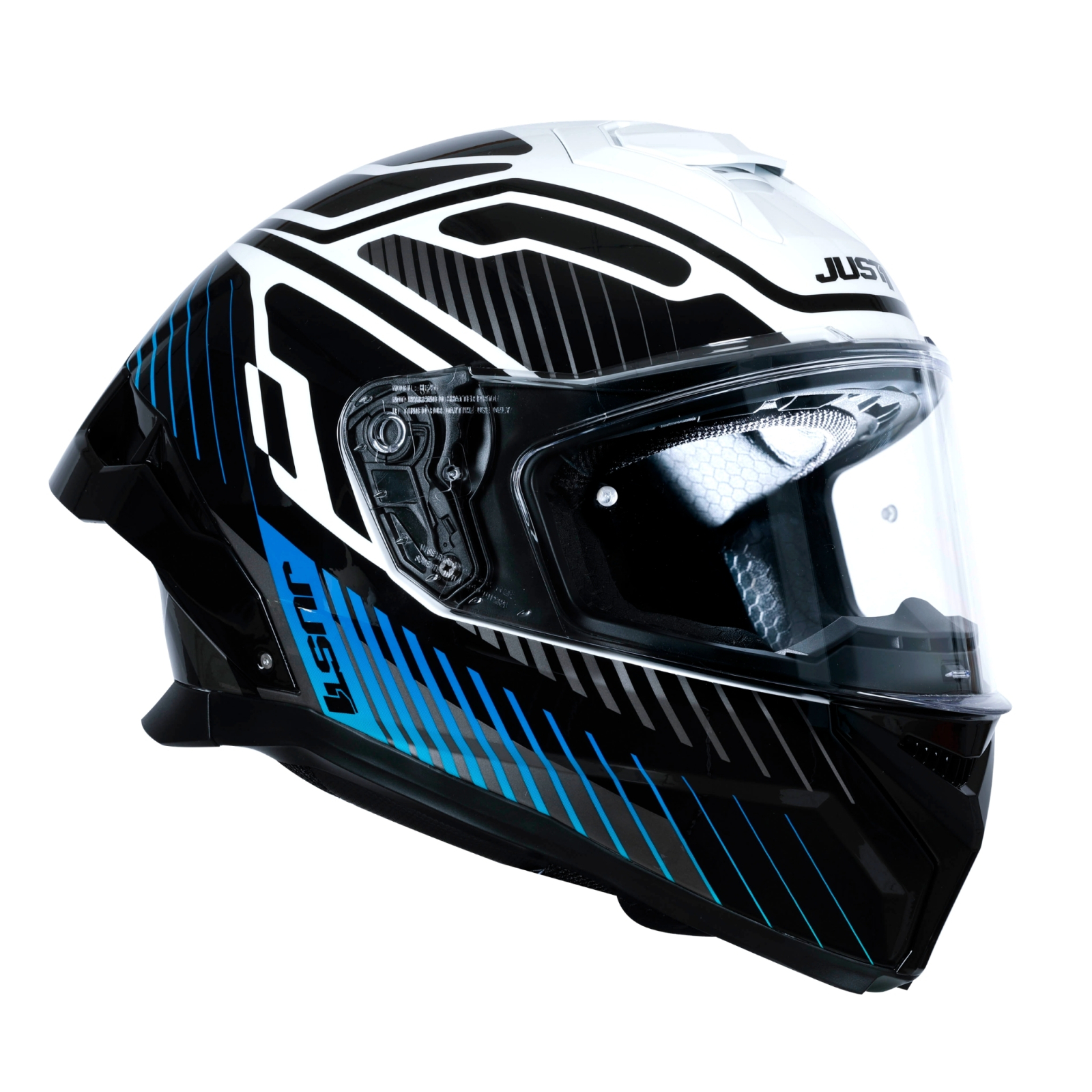 Casca moto integrala JUST1 J-STR TACTICAL,albastru alb lucios,marime XL [1]