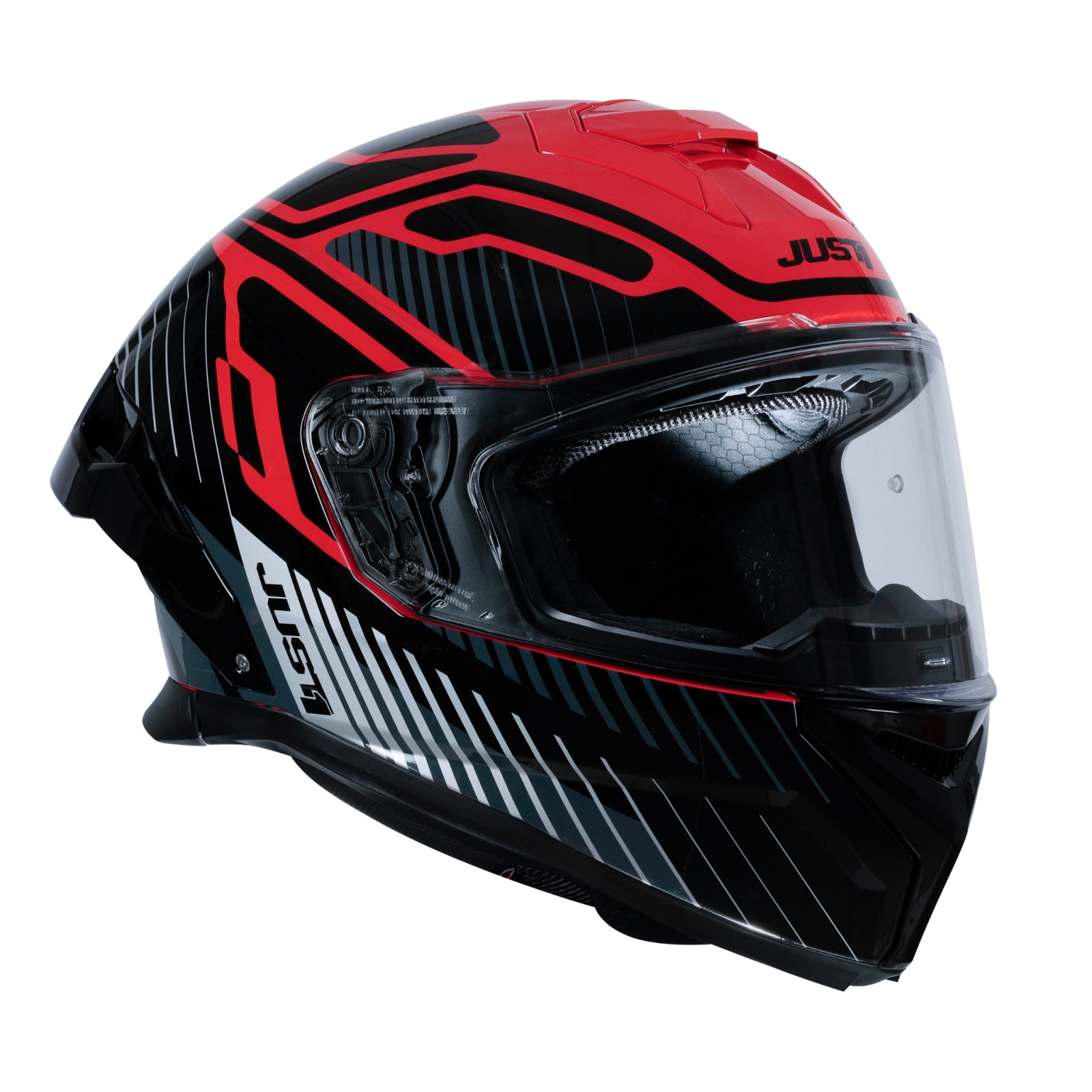 Casca moto integrala JUST1 J-STR TACTICAL,argintiu rosu lucios,marime XXL [1]