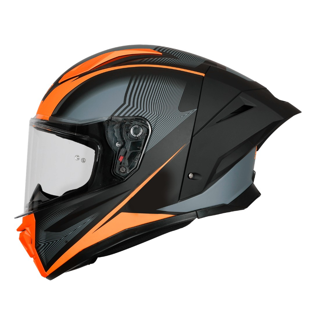 Casca moto integrala, Origine Pista Elementary, culoare portocaliu/negru mat, marime S [2]