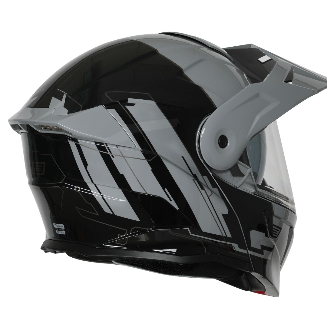 Casca moto Origine Adventure Cyborg Rabatabila cu ochelari, culoare gri/negru lucios, marime XS [2]