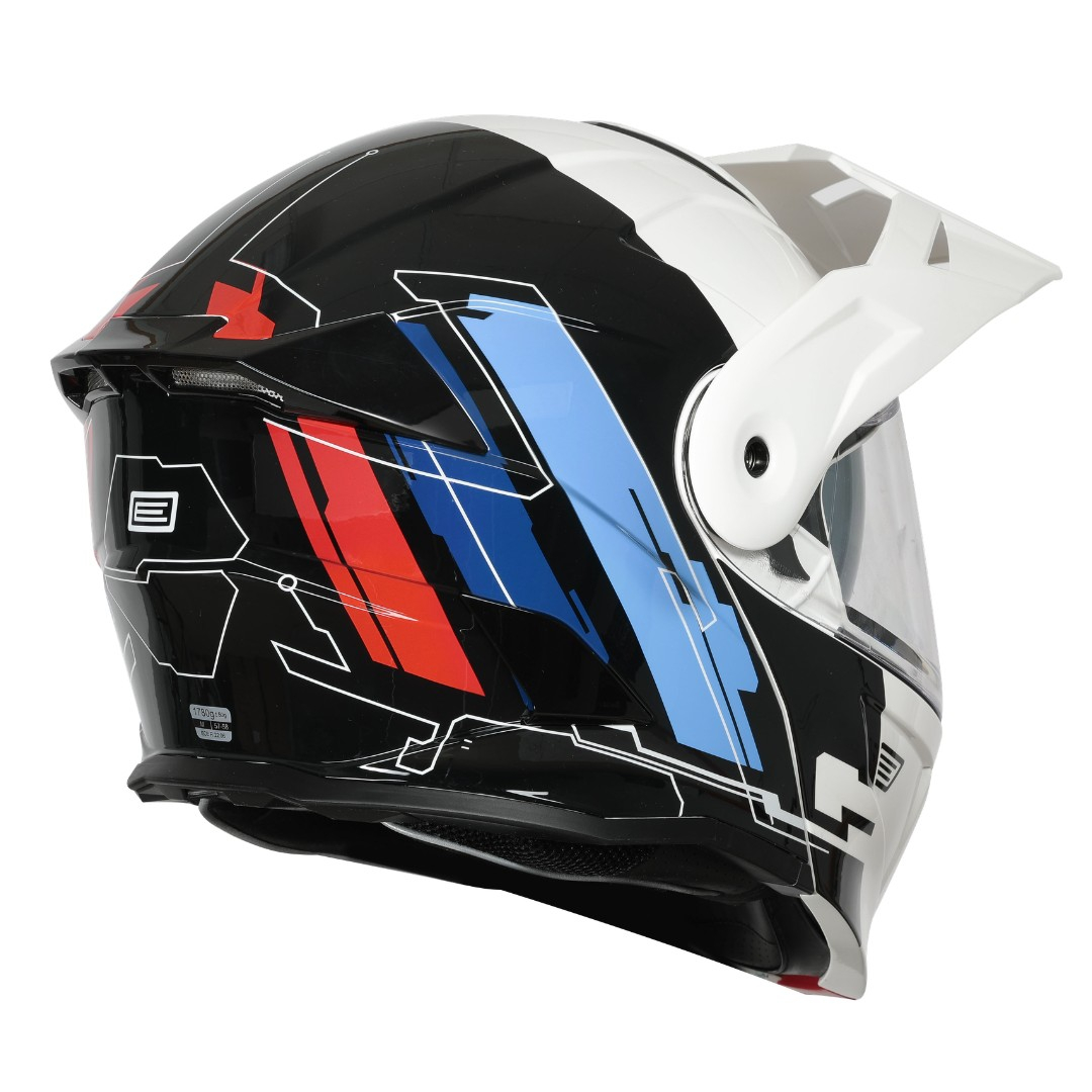 Casca moto Origine Adventure Cyborg rabatabila cu ochelari, culoare alb/negru, marime XS [2]