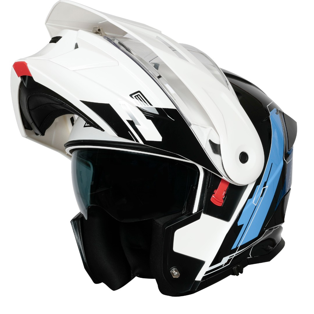 Casca moto Origine Adventure Cyborg rabatabila cu ochelari, culoare alb/negru, marime XS [1]