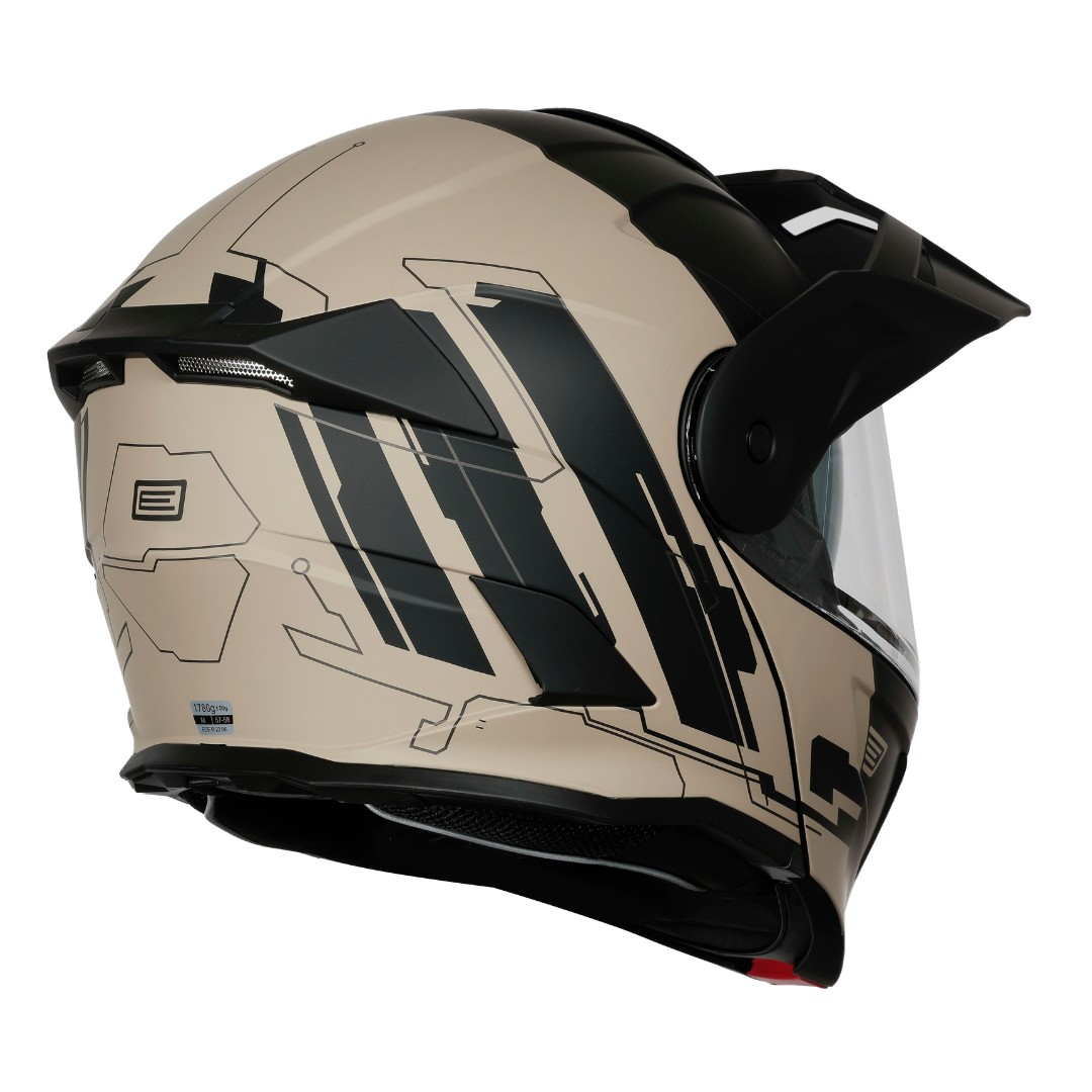 Casca moto Origine Adventure Cyborg rabatabila cu ochelari, culoare nisipiu/negru, marime M [2]