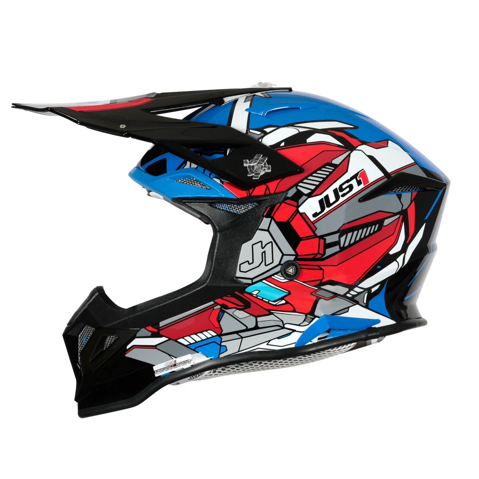 Casca motocross/atv JUST1 J39 Suppressor - marime L, Roșu / Albastru / Negru Lucios [2]