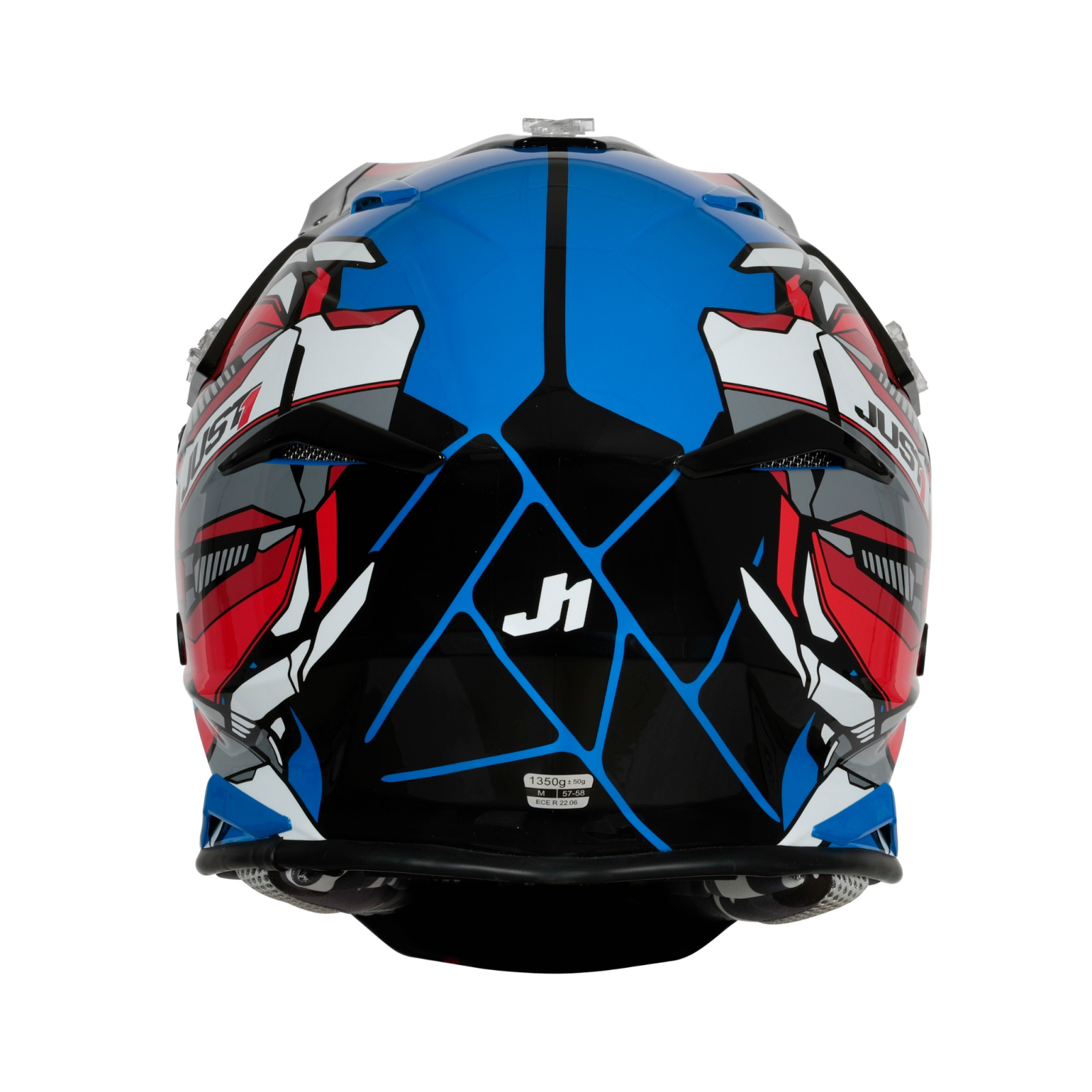 Casca motocross/atv JUST1 J39 Suppressor - marime L, Roșu / Albastru / Negru Lucios [5]