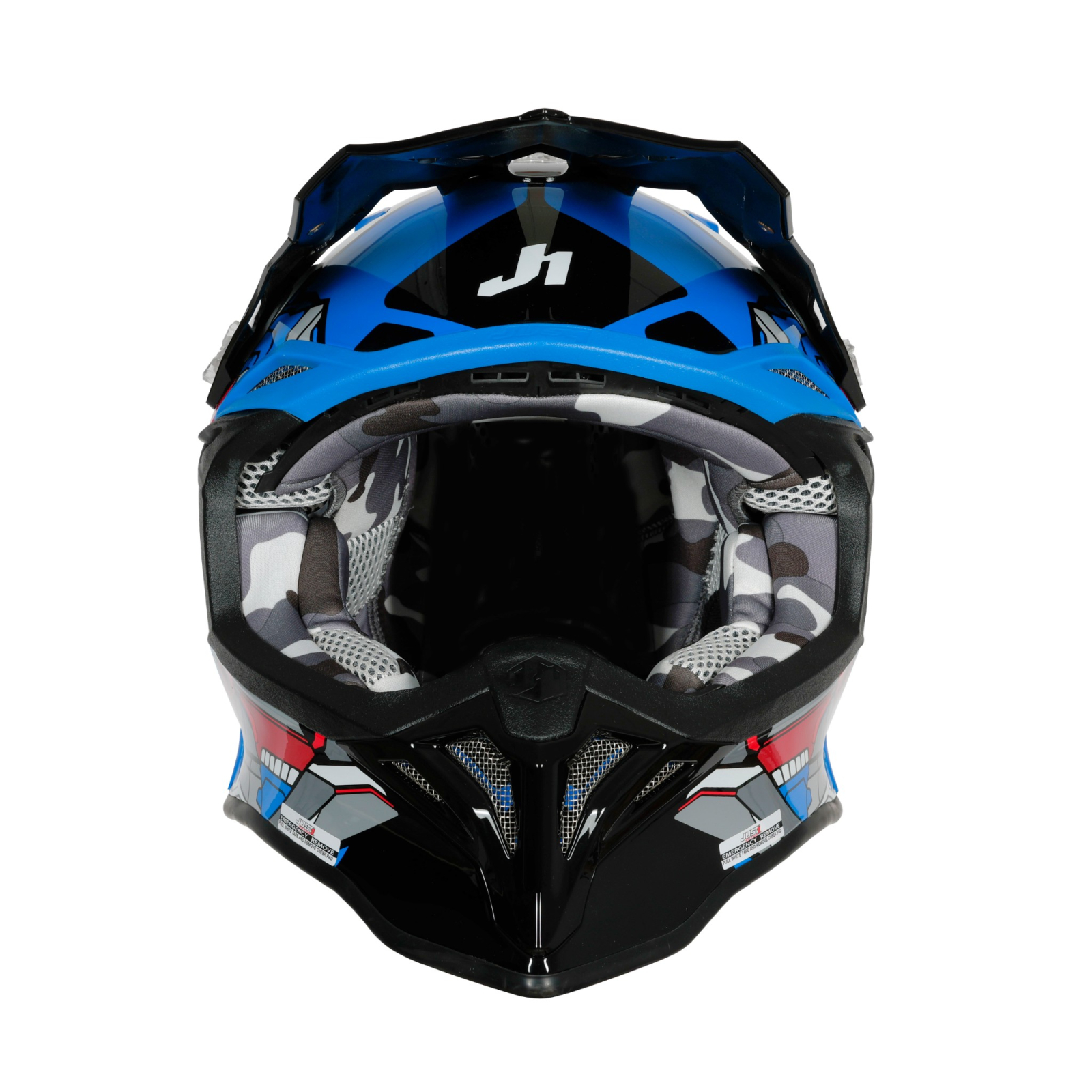 Casca motocross/atv JUST1 J39 Suppressor - marime L, Roșu / Albastru / Negru Lucios [4]