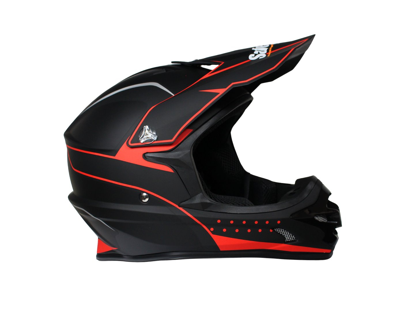 Casca motocross/atv, SAFEBET HF-115 Reno-R, culoare negru mat/rosu, marime L [2]