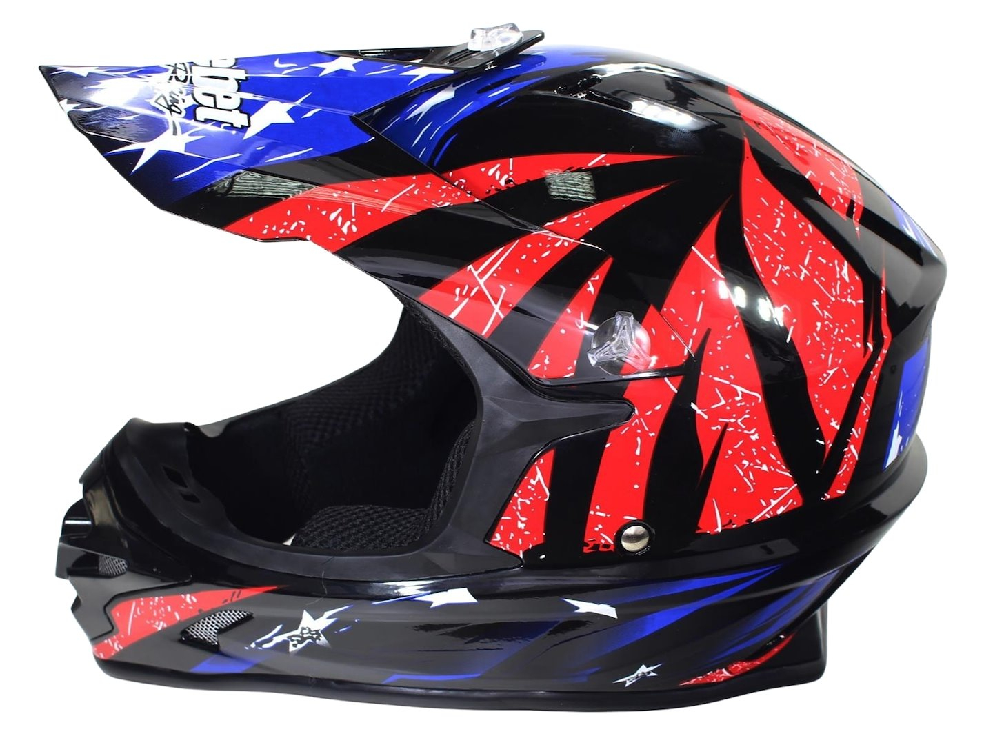 Casca motocross/atv, SAFEBET HF-115 Q183, culoare rosu/albastru, marime XL [2]