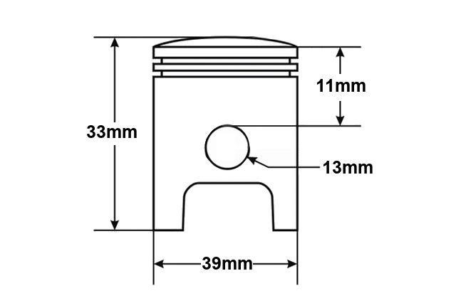 Cilindru GY6-50 39mm bolt13mm Kymco Romet zipp [6]
