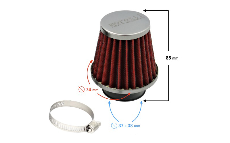 Filtru aer sport, d.38mm conic [1]