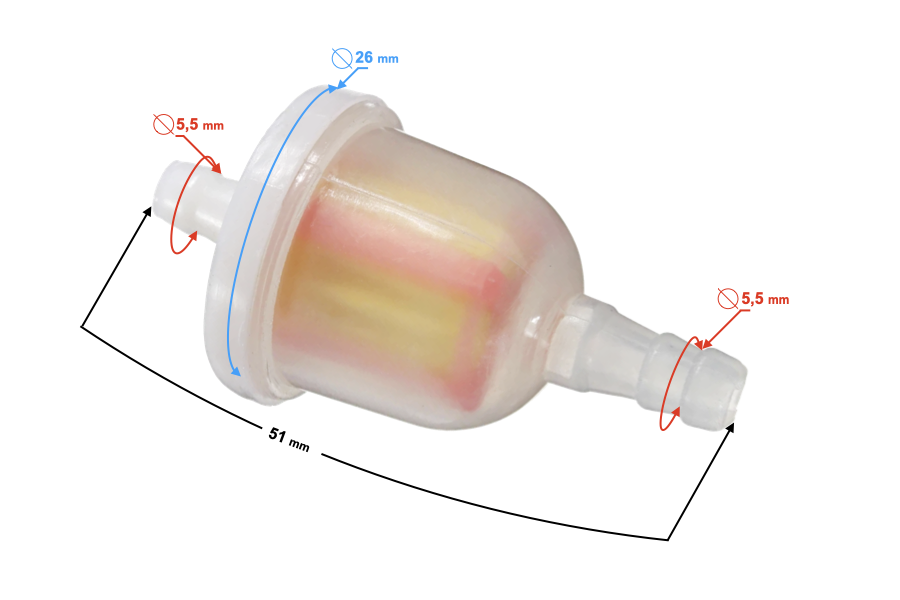 Filtru benzina 5.5mm x 51mm [1]
