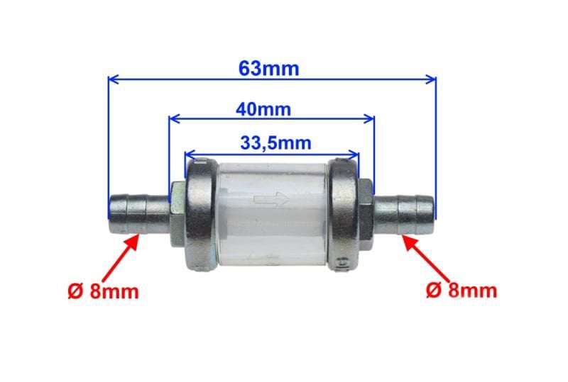 Filtru benzina metalic, transparent, 8 mm [1]