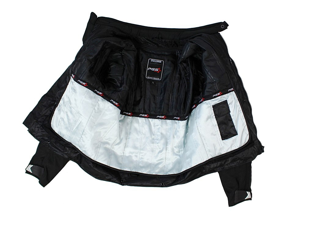 Geaca moto textila scurta PGS 12-13-2550, protectii coloana, coate si umeri, culoare negru, marime 2XL [3]