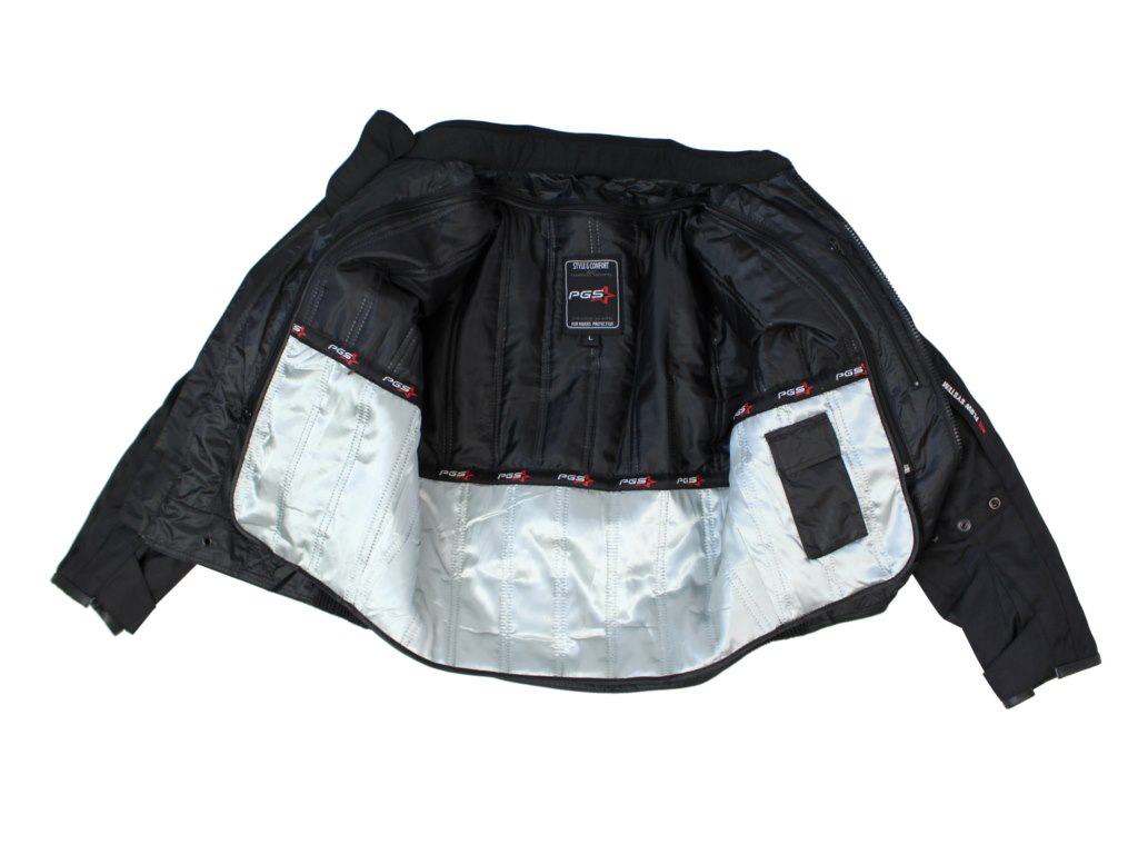 Geaca moto textila scurta PGS 12-13-2750, protectii coloana, coate si umeri, culoare negru, marime L [3]
