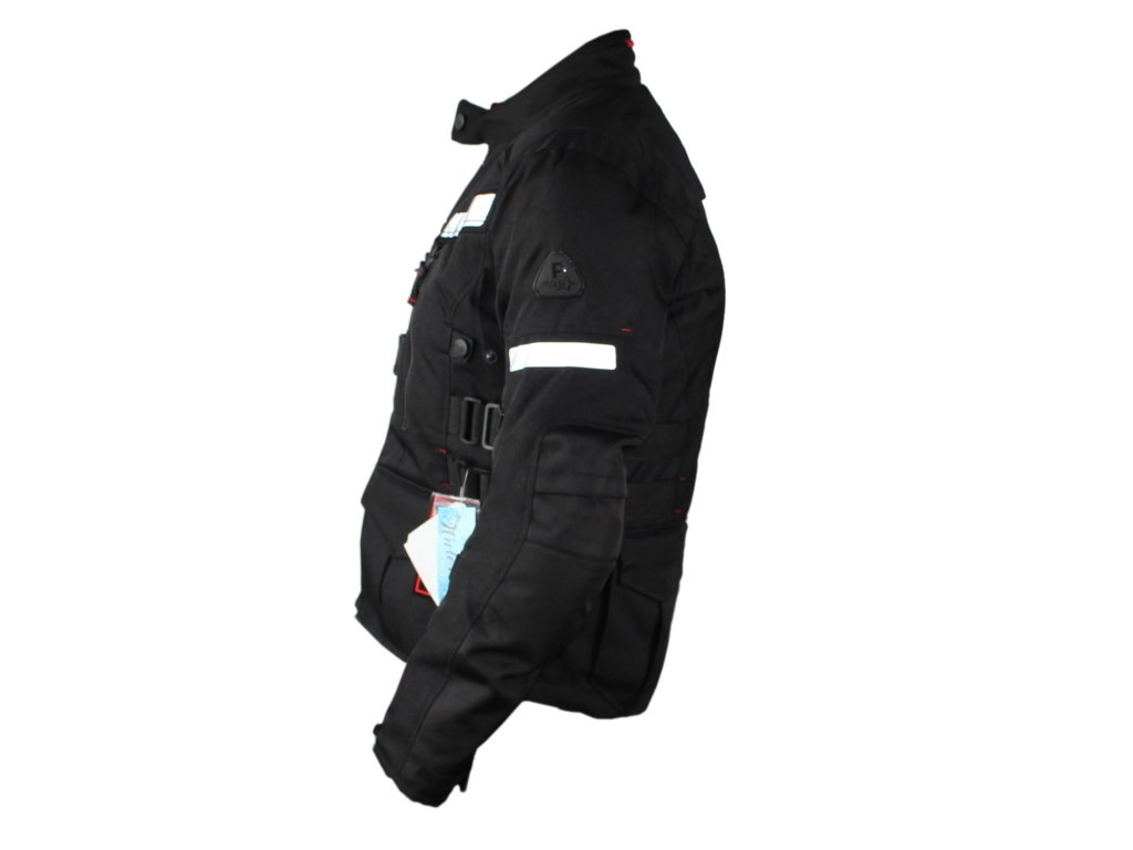 Geaca moto textila lunga PGS REVITI, protectii coloana, coate si umeri, culoare negru, marime M [2]