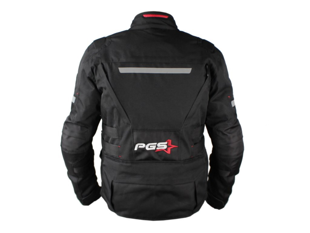 Geaca moto textila lunga PGS REVITI, protectii coloana, coate si umeri, culoare negru, marime M [3]