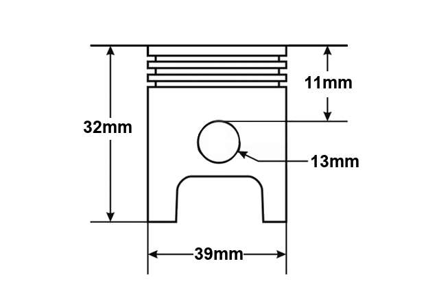 Kit motor Scuter GY6-50 - Ø39mm, Bolț 13mm (Motor 4 Timpi) [6]