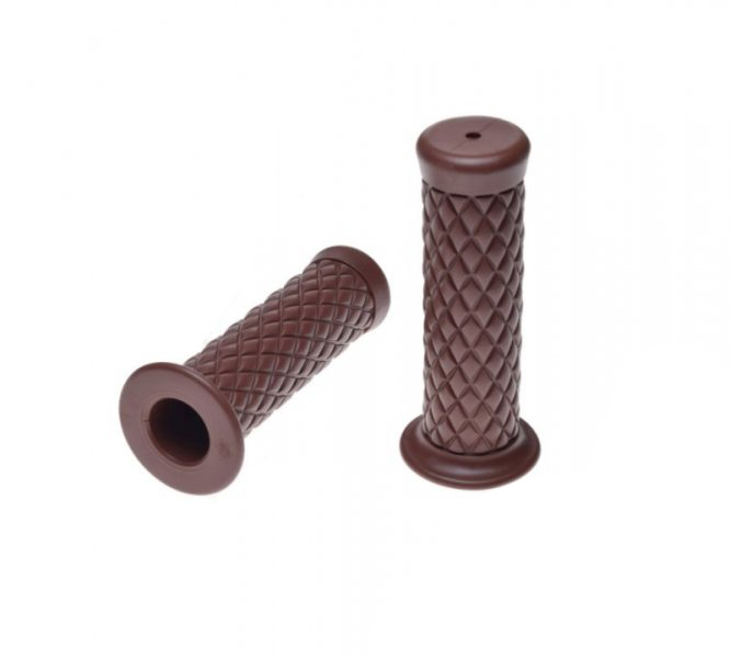 Mansoane moto vintage 124mm, Bobber/Cafe Racer/Chopper, culoare maro [1]