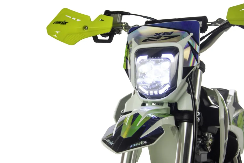 Motocicleta cross copii,Asix XB27 110cc,14/12,far,pornire electromotor,automat,negru-portocaliu -verde [6]