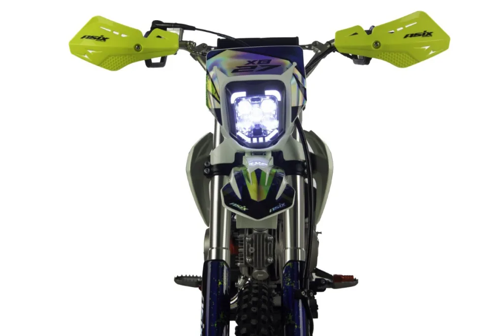 Motocicleta cross copii,Asix XB27 110cc,14/12,far,pornire electromotor,automat,negru-portocaliu -verde [7]