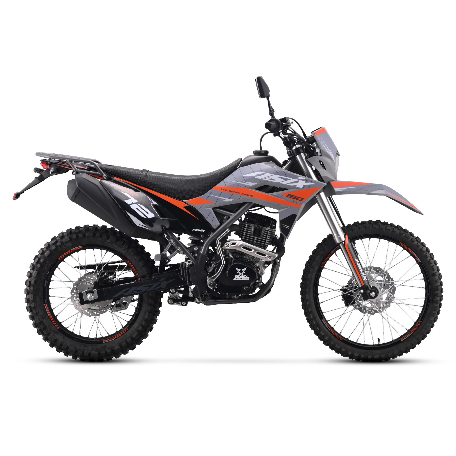 Motocicleta Cross/Enduro Asix XB72 A1, 150cc, roti 21/18, culoare gri/portocaliu, pornire electrica [4]