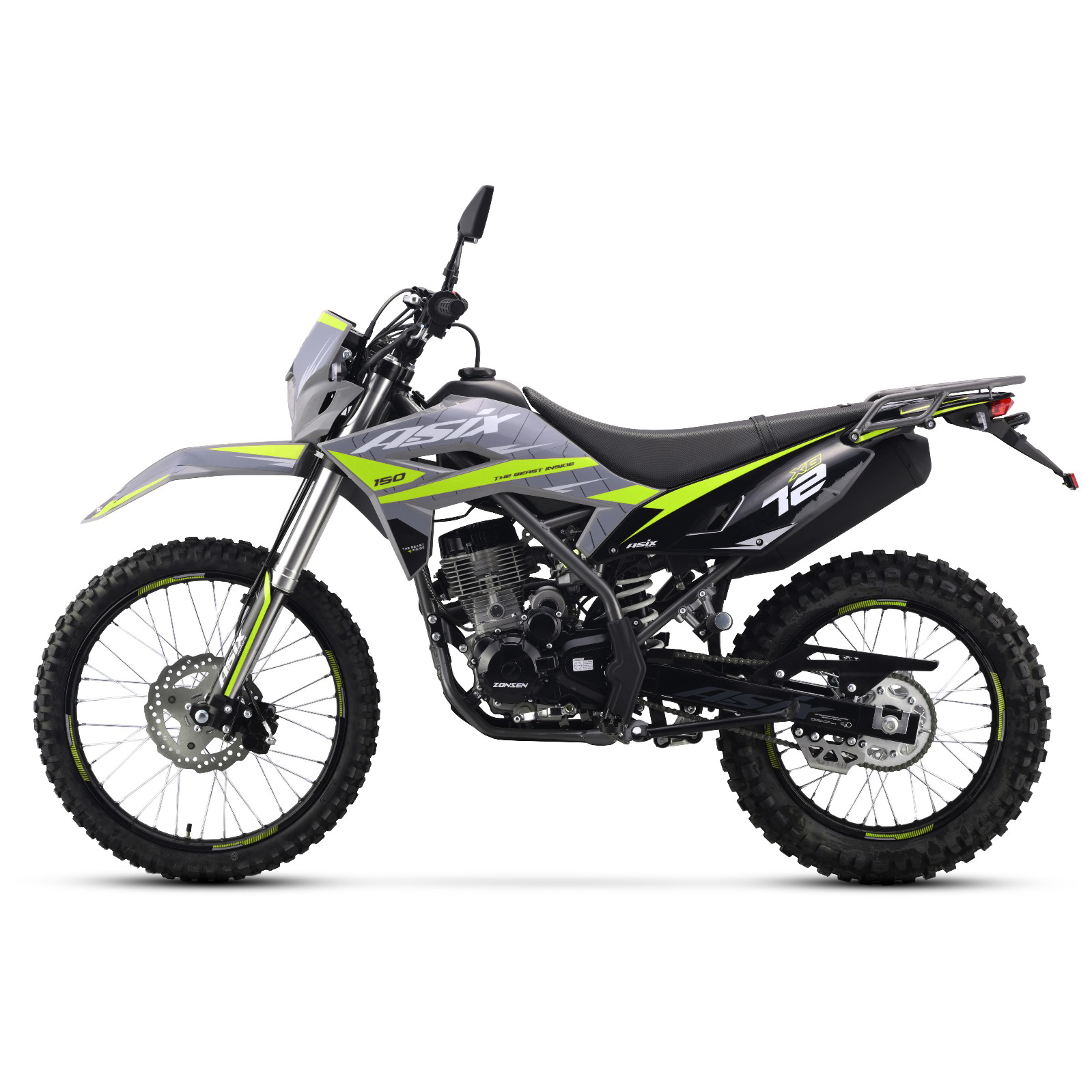 Motocicleta Cross/Enduro Asix XB72 A1, 150cc, roti 21/18, culoare negru/lime, pornire electrica [1]