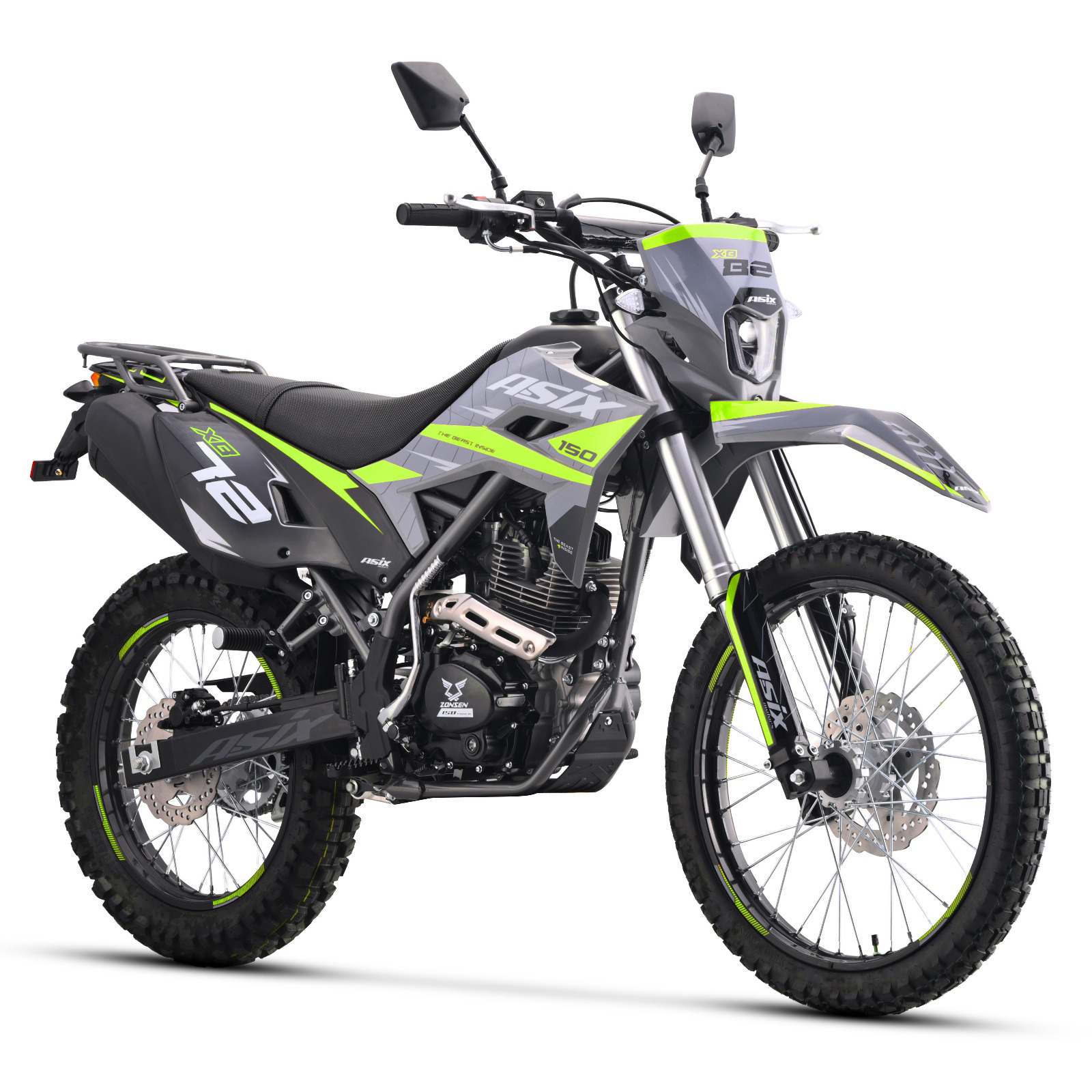 Motocicleta Cross/Enduro Asix XB72 A1, 150cc, roti 21/18, culoare negru/lime, pornire electrica [5]