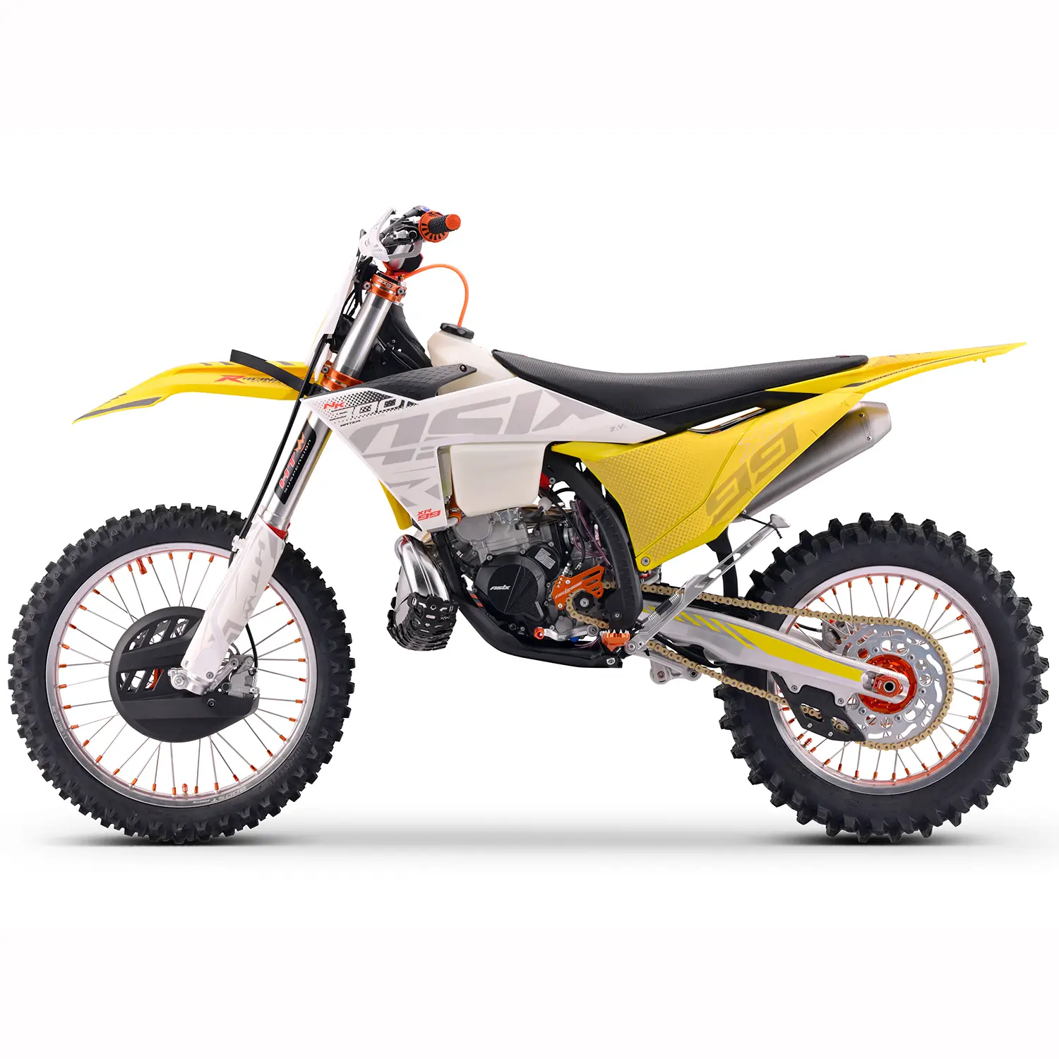 Motocicleta Cross/Enduro Asix XR99 2T, 300cc, roti 21/19", pornire electric, racire apa, culoare galben/alb [4]