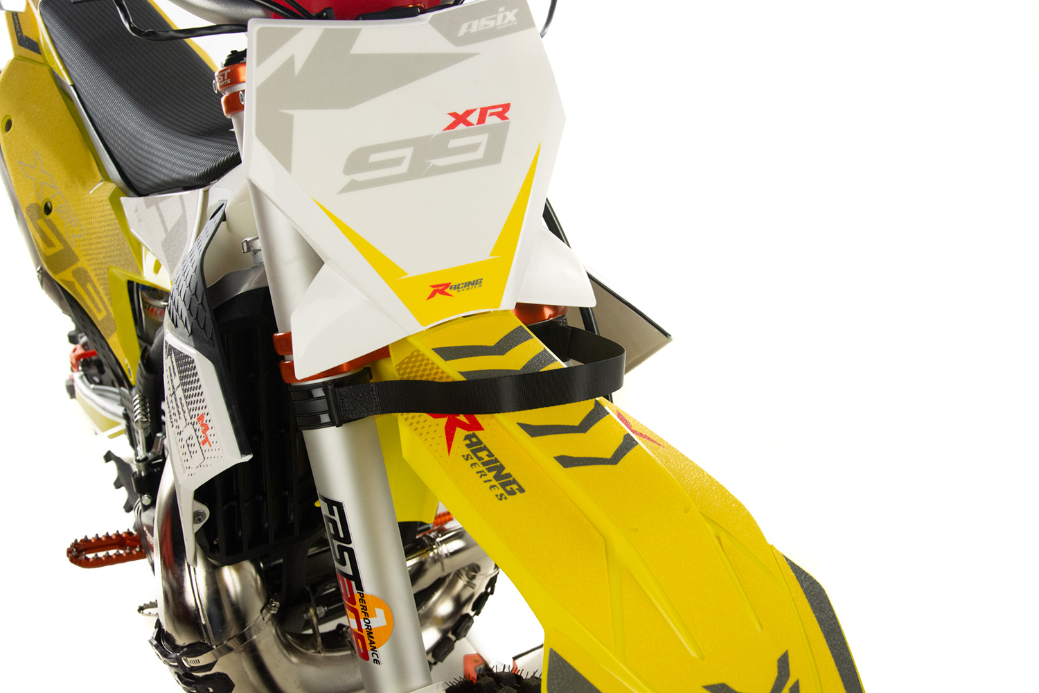 Motocicleta Cross/Enduro Asix XR99 2T, 250cc, roti 21/18", pornire electric, racire apa, culoare alb/rosu [30]