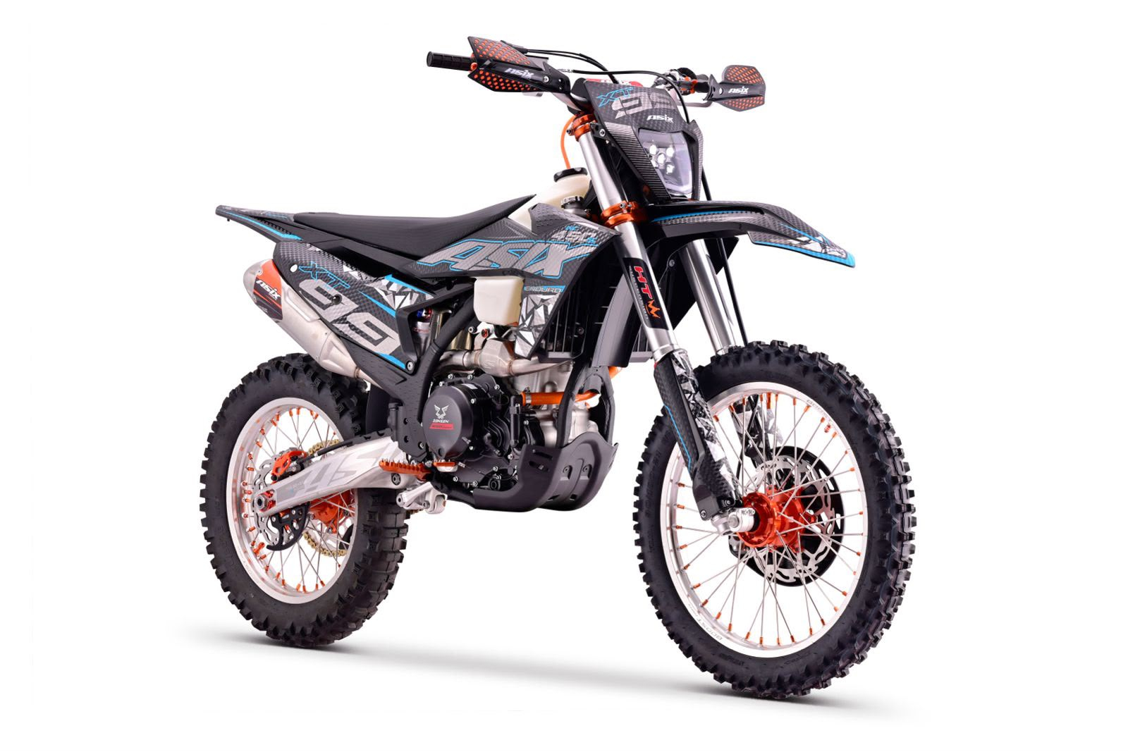 Motocicleta Cross/Enduro Asix XT99 450cc, roti 21/18", culoare negru/albastru, pornire electric, racire lichid [4]